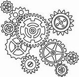 Gears Steampunk Cogs Coloring Drawing Pages Gear Engranajes Drawings Para Stencils Template Clock Dibujos Dibujo Patterns Sketch Paper Pattern Pdf sketch template