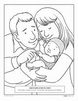 Coloring Parents Pages Baby Mother Mom Lds Father Dad Family Color Honor Kids Child Another Primary Drawing Friend Children Printable sketch template