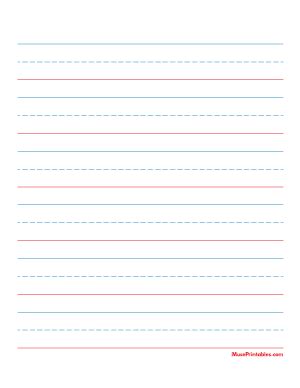 red  blue lined handwriting paper printable   pin