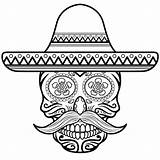 Sombrero Skull Coloring Sugar Pages Skulls Supercoloring Mexican Printable Kids Drawing Categories sketch template