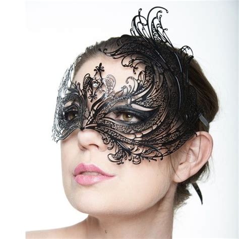 Black Phoenix Laser Cut Masquerade Mask Made With Eco Friendly Metal