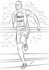 Bolt Usain Coloring Pages Owens Jesse Drawing Printable Paper Games Olympic London sketch template