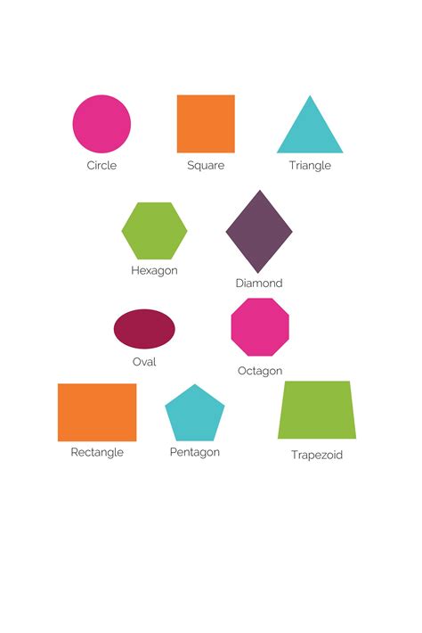 printable shapes chart color  shapes freebie finding mom