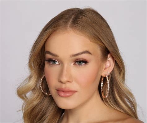 Shine On Girl These Glam Hoops Feature An Extra Large Design Adorned