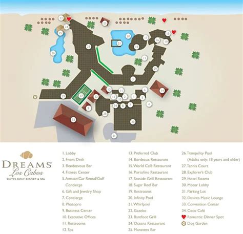 resort map dreams los cabos suites golf resort spa los cabos mexico