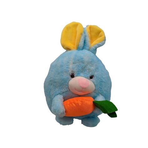 hug luv toys hug luv easter bunny blue rabbit plush holding carrot stuffed animal  poshmark