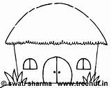 Hut Coloring Pages House Thatched African Template Treehut Designlooter 93kb 480px sketch template