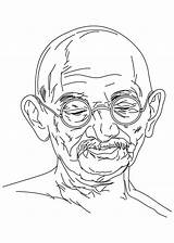 Gandhi Coloring Mahatma Jayanti Sketch sketch template