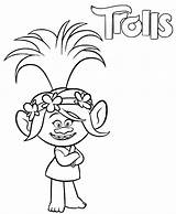 Poppy Coloring Trolls Pages sketch template