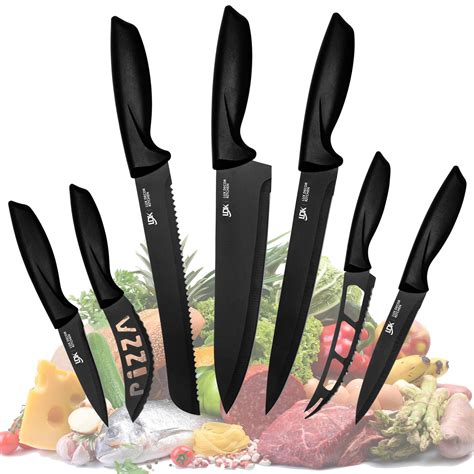 lux decor collection kitchen knife set  pieces stainless steel