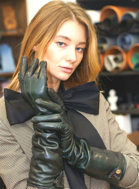 black leather gloves long gloves gorgeous leather fashion cosplay