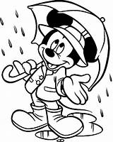 Coloring Rainy Pages Printable Preschoolers Mickey Rainfall Mouse sketch template
