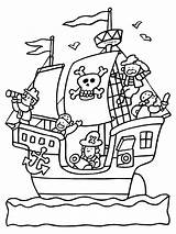 Piraten Piraat Piratenboot Piratenschip Knutselpagina Kleurplaten Knutselen Piet Malen Printen Eens Nog Aktivitäten Fou Tulamama Geburtstag Schatten Flagge Jungen Künstlerische sketch template