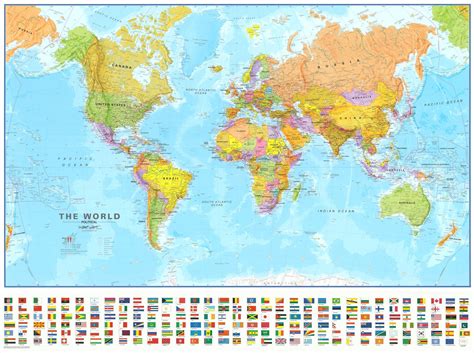 koop wereldkaart  engelstalig maps international staatkundig