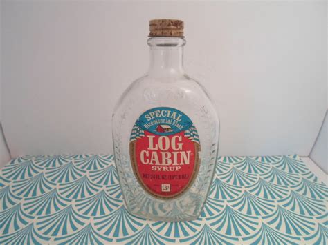 vintage log cabin syrup bicentennial bottle  cornucopia