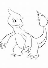 Pokemon Coloring Charmeleon Pages Kids Color Printable Generation Type Gerbil Fire Popular sketch template