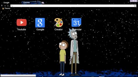 Rick And Morty In Space Chrome Theme Themebeta