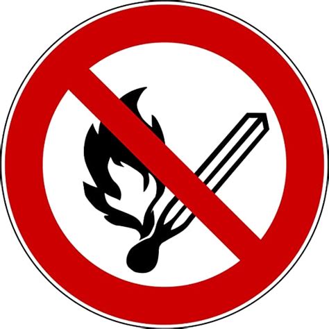 aufkleber keine offene flamme feuer offene zuendquelle und rauchen