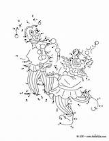 Dot Clowns Connect Game Carnival Dots Print Hellokids Coloring Pages Kids sketch template