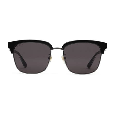 gucci velvet rectangular frame metal sunglasses in black for men lyst