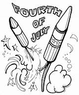 Coloring July 4th Pages Rockets Coloringbay sketch template
