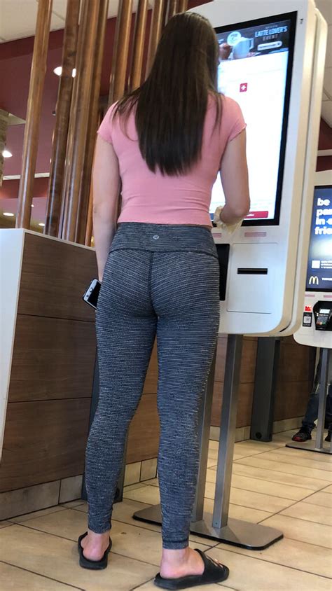 teen ordering at mcdonalds spandex leggings and yoga