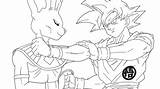 Goku Beerus Coloriage Dragon Saiyan Destruction Dbz Ssjgod Lineart Coloriages Whis Shenron Drago Imprimer Dieu Dessus Dragonball Waouo sketch template