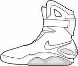 Coloring Pages Nike Shoes Air Jordan Popular Sketch sketch template