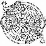 Mandala Coloring Pages Lizard Therapy Lizards Deer Animals Adult Coloringbay Animal Printable Choose Board sketch template