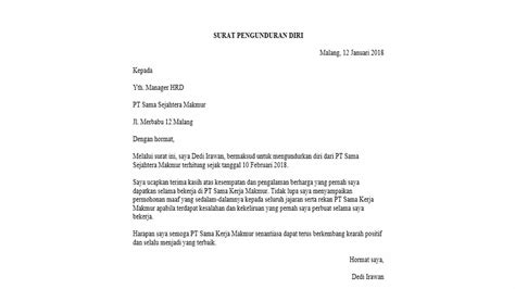 contoh surat resign letter malaysia contoh surat riset