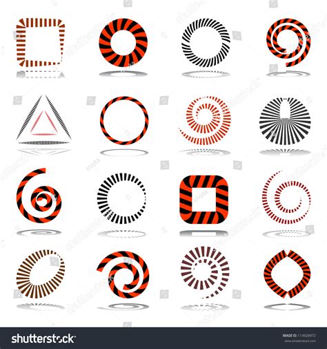 striped design elements shapes set vector art  shutterstock