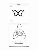 Makaton Sign Signs Language Butterfly American Life School Knight Pre sketch template