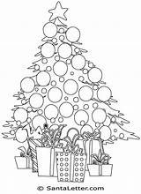 Christmas Coloring Pages Tree Color Printable Trees Decorated Drawing Christmastree Print sketch template