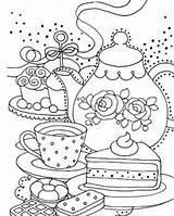 Coloring Pages Tea Teapot Printable Colouring Book Sheets Kids Color Party Adult Patterns Books Kitty Hello Yee Liz Getcolorings Embroidery sketch template
