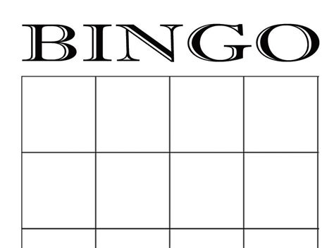 blank  bingo cards