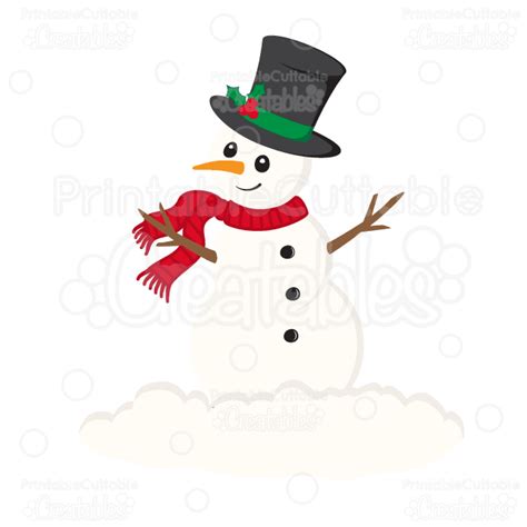 christmas snowman svg cut file clipart