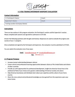 fillable  cetusa midpoint evaluation form cetusa cetusa fax email print pdffiller