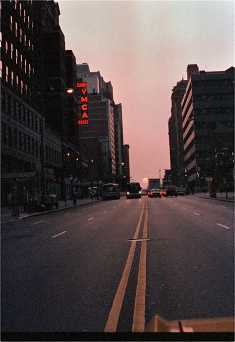 Dusk On 34th Street 1985 Black And White Street Photographs Of New