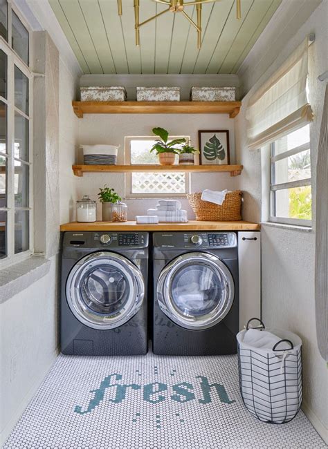 fresh  functional laundry room ideas  limited spaces