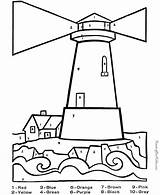 Coloring Color Number Lighthouse Pages Kids Code Numbers Sheets Colouring Printable Colour Coded Adults Print Puzzles Activities Summer Printables Paint sketch template