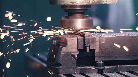 work milling machine slow motion sparks   metal