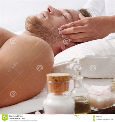 Woman Massaging A Man Stock Images Image 35690174