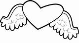 Coloring Wings Pages Hearts Heart Clipart Easy Drawings Cool Cliparts Kids Adults Flames Printable Valentine Teenagers Perfect Designs Clip Disney sketch template