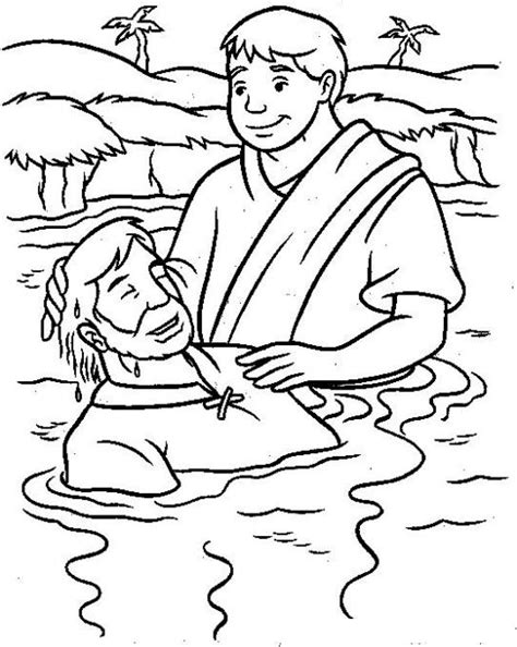 colorear un bautismo en agua colorear biblicos dibujo para pintar