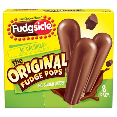 Fudgesicle No Sugar Added Original Frozen Fudge Pops 8pk Fudge Pops