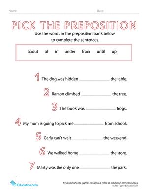 prepositions exercises  class  icse  answers  pbskiey