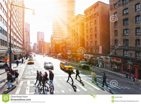 People On Crosswalk Manhattan Editorial Image Image Of