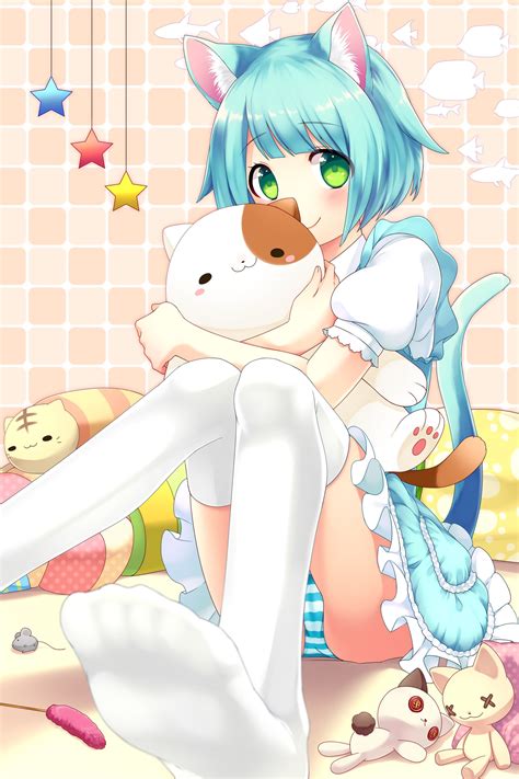 cameltoe feet short hair blue hair green eyes cyan hair anime