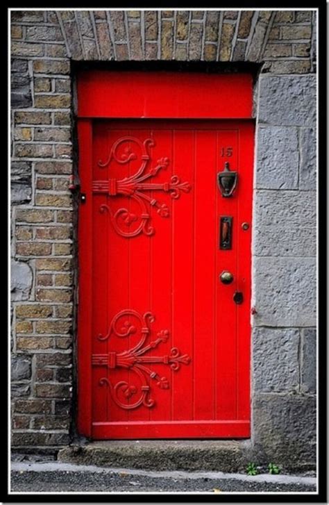 bright colored front doorsred door door entryway