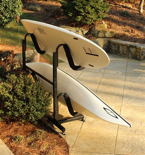 heavy duty metal kayak freestanding storage rack indoor  outdoor